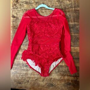 Weissman Red Sequin Performance Solo Costume